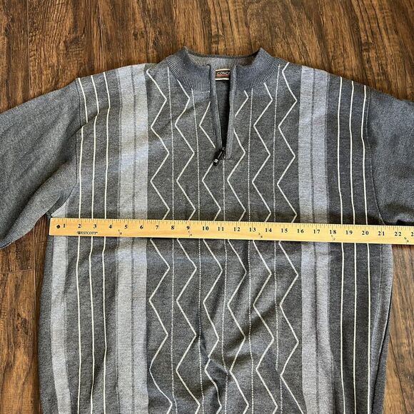 Grandpa Core Sweater Men’s Large Concept Sports Gray‎ 1/4 Zip Geometric - Picture 4 of 7